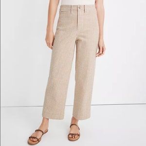 Madewell Slim Emmett wide-leg gingham pants. Worn once